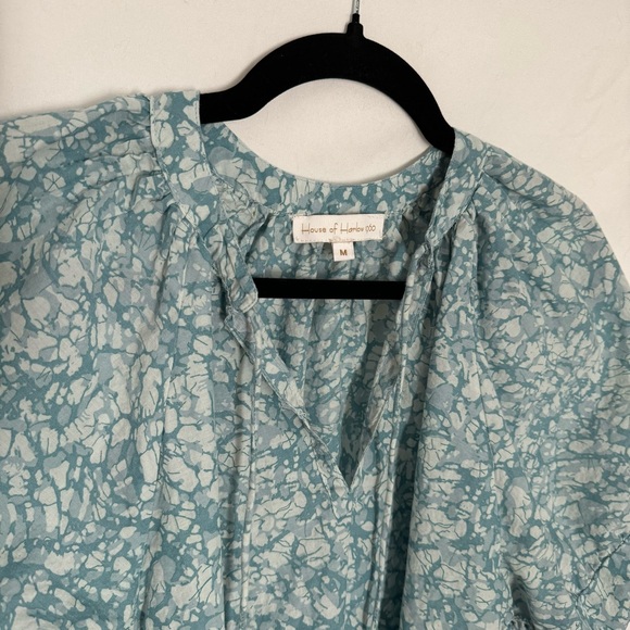 House Of Harlow 1960 Martine Seafoam Print Puff Balloon Shirt Sleeve Size M - Picture 11 of 11